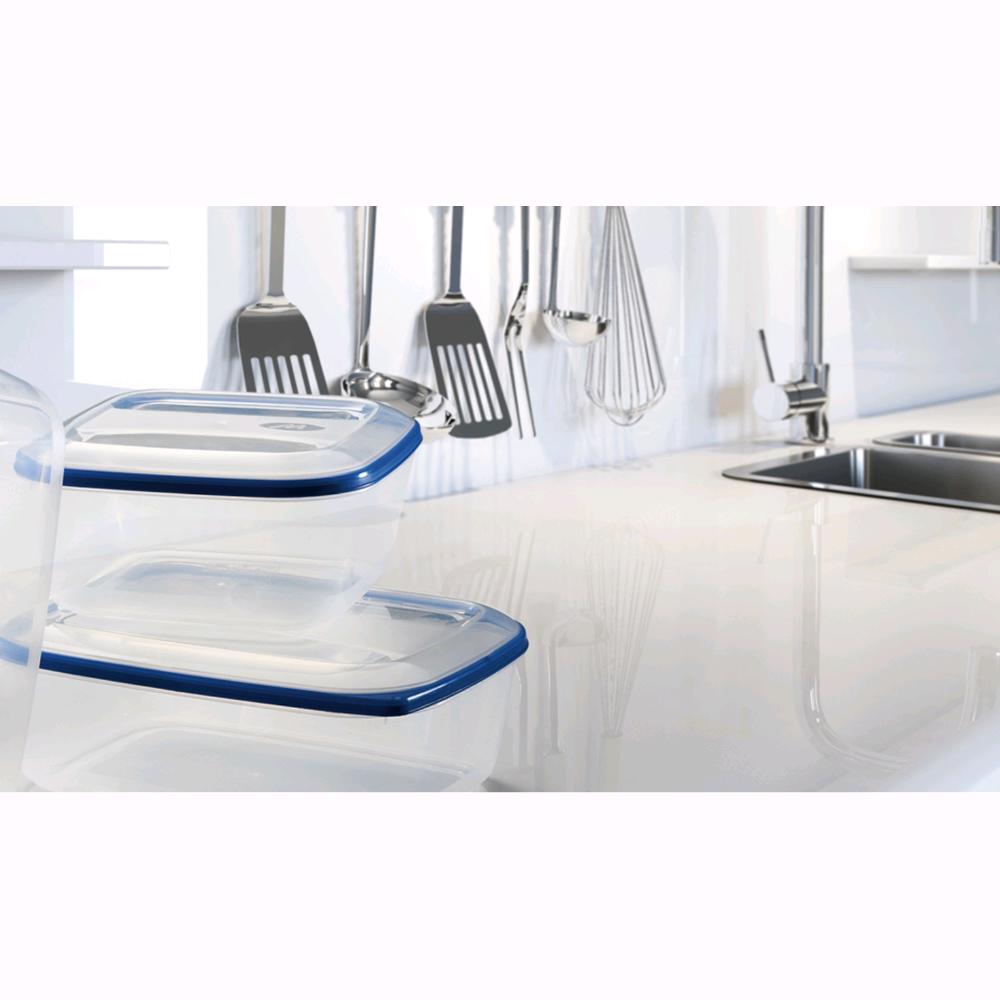 Tris di Contenitori Rettangolare per Alimenti in polipropilene Litro da Frigo 3 Pezzi