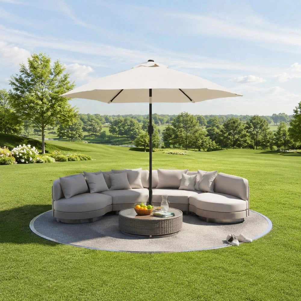 Parasol With LED Lighting, 3 M, Sand White