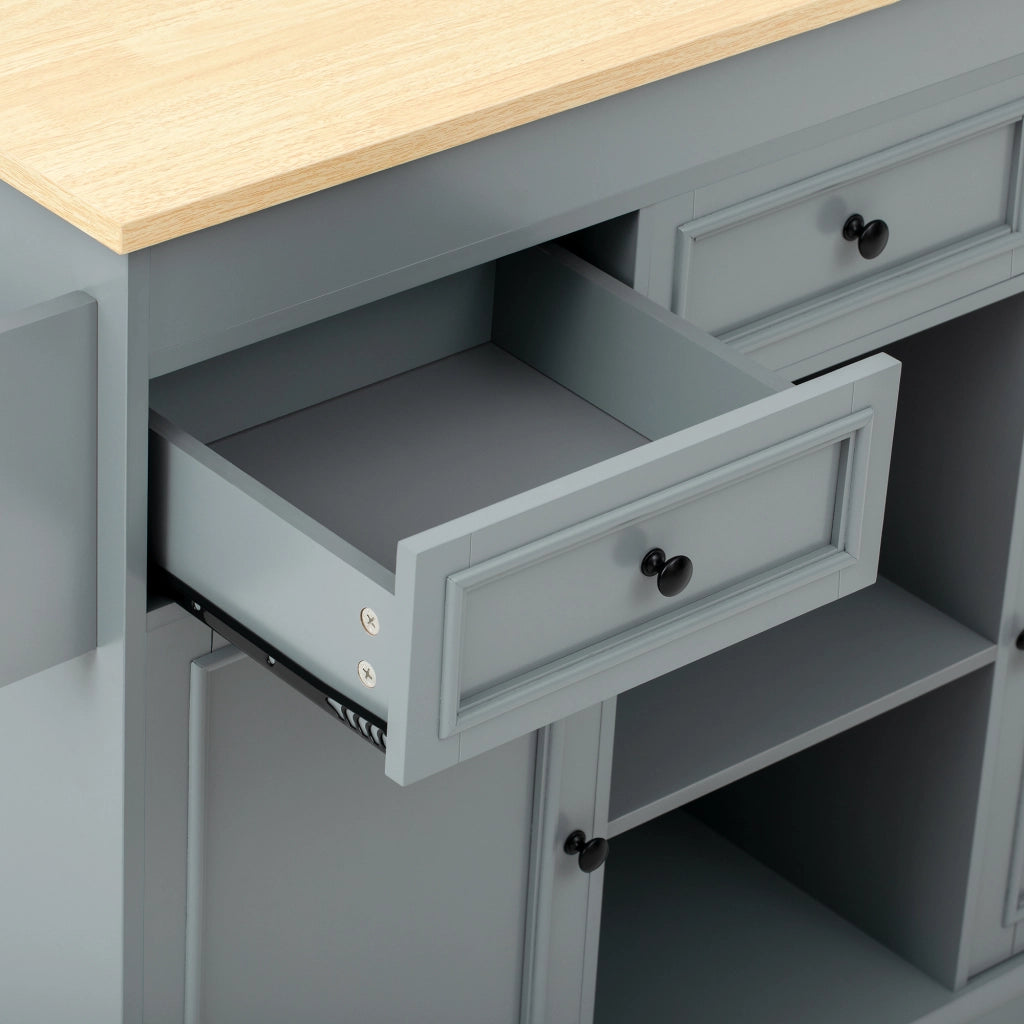 Mobile contenitore con 3 cassetti e ripiani regolabili; per cucina; grigio; 112×45×92 cm