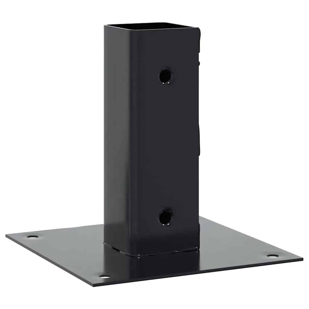 Basi per Pali Quadrati 12 pz 51x51mm Acciaio Verniciato Polvere