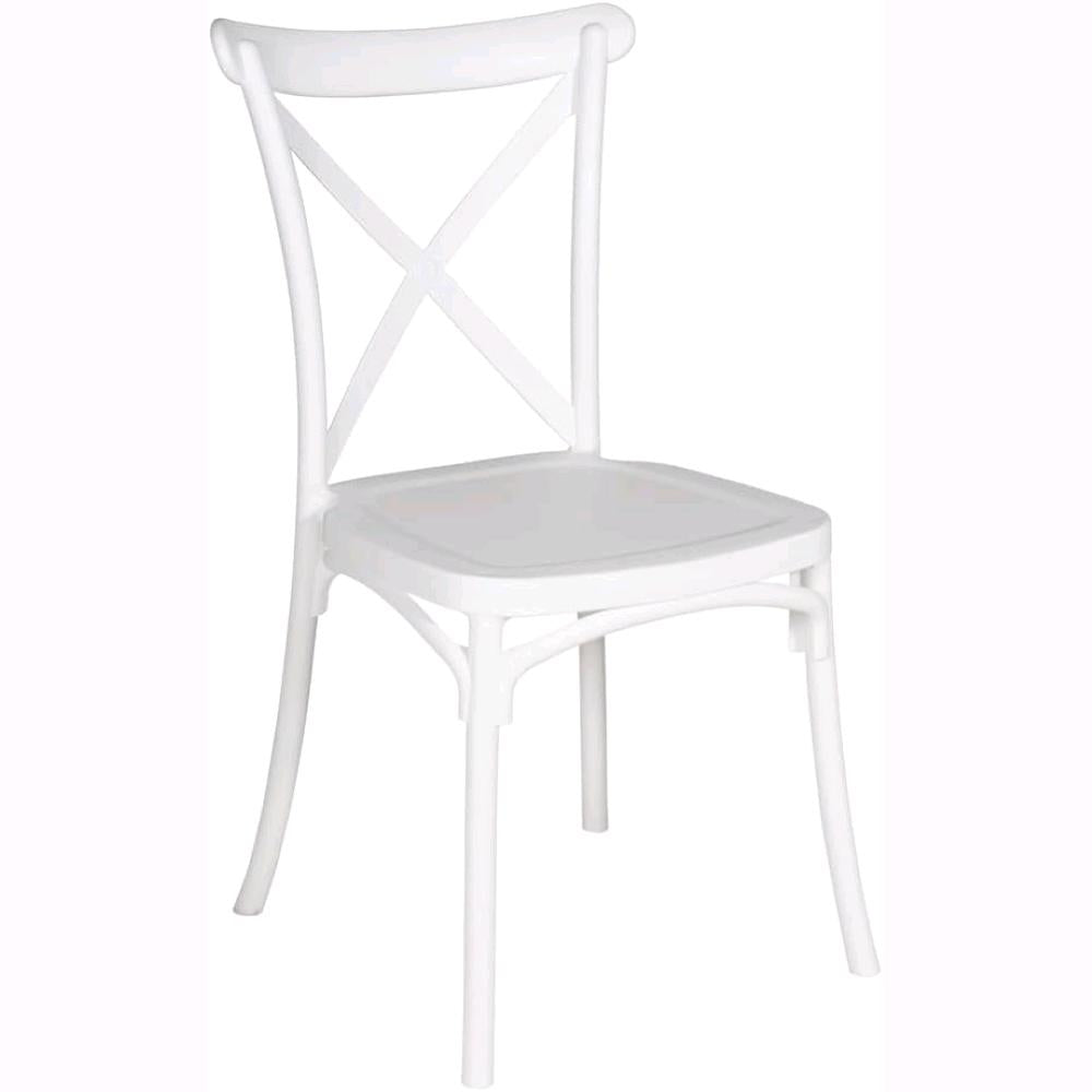 Set 4 Sedie Impilabili in polipropilene 88x53x48 cm Colore Bianco Design Retrò