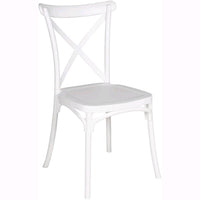 Set 4 Sedie Impilabili in polipropilene 88x53x48 cm Colore Bianco Design Retrò