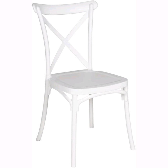 Set 4 Sedie Impilabili in polipropilene 88x53x48 cm Colore Bianco Design Retrò