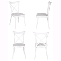 Set 4 Sedie Impilabili in polipropilene 88x53x48 cm Colore Bianco Design Retrò