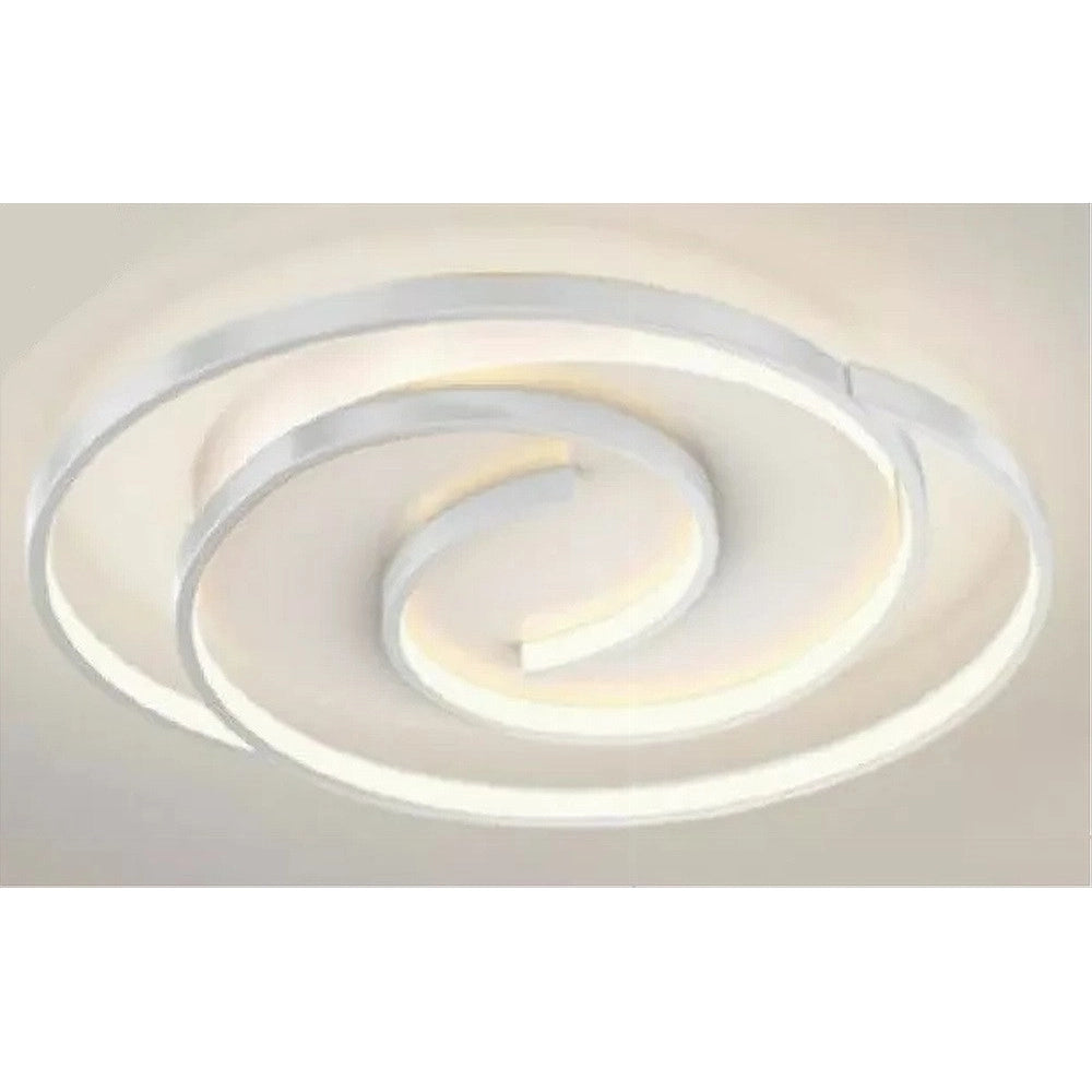 Trade Shop - Plafoniera Led 45w Cerchio Spirale Vortice Bianco Lampadario Soffitto Luce 4000k 70593 -