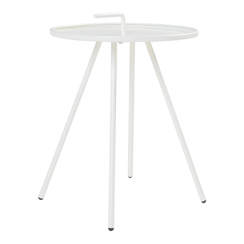 Tavolino da giardino in acciaio 55 x 42 cm bianco 03_0010902