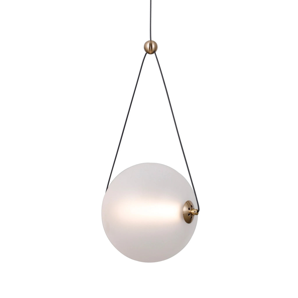 Lampada a sospensione Rastia LED 9W oro vetro opale