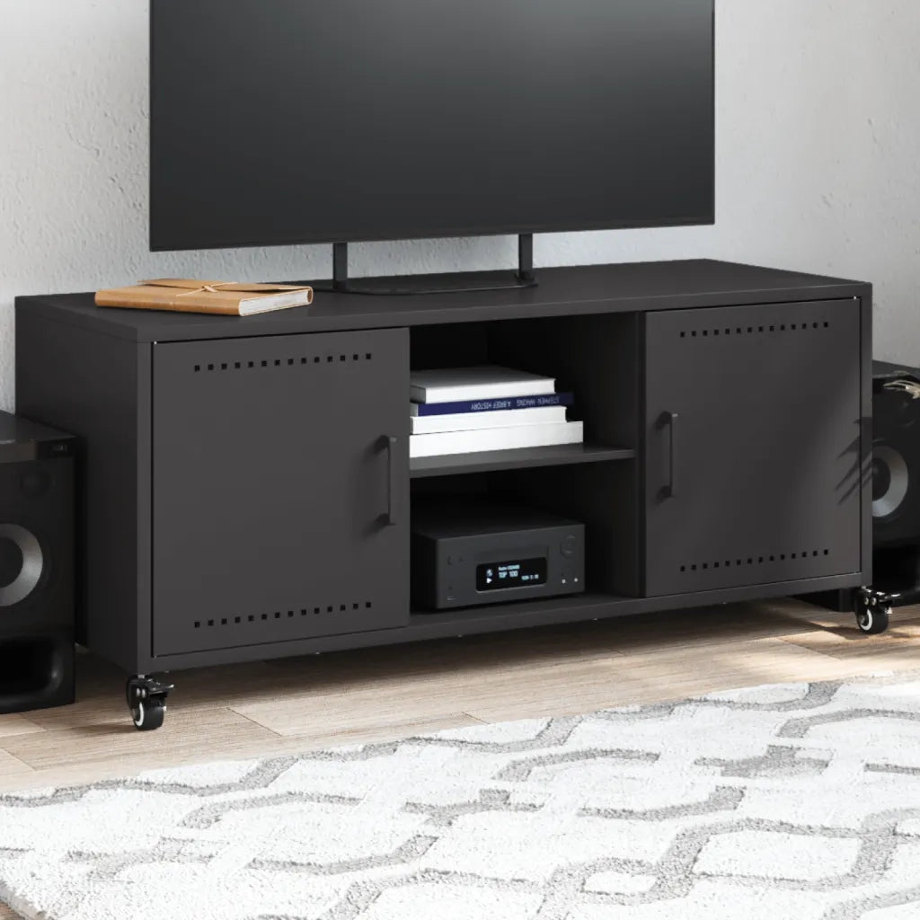 vidaXL Mobile TV Nero 100,5x39x43,5 cm in Acciaio