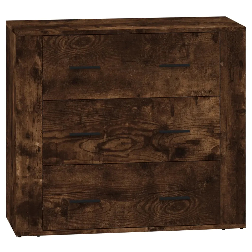 Credenze 2 pz | Madia | Buffet da pranzo | Armadio da pranzo Rovere Fumo in Legno Multistrato
