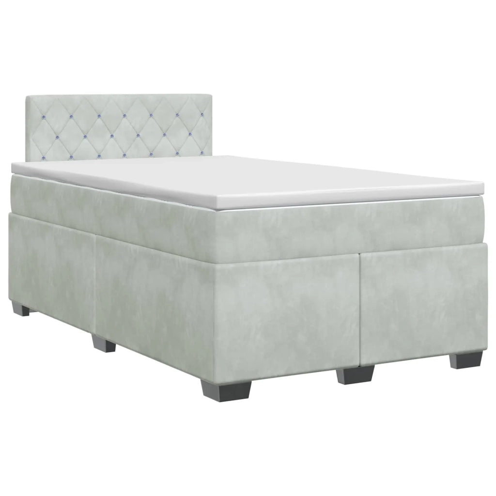 Letto box spring con materasso Grigio Chiaro 120 x 190 cm 3450668