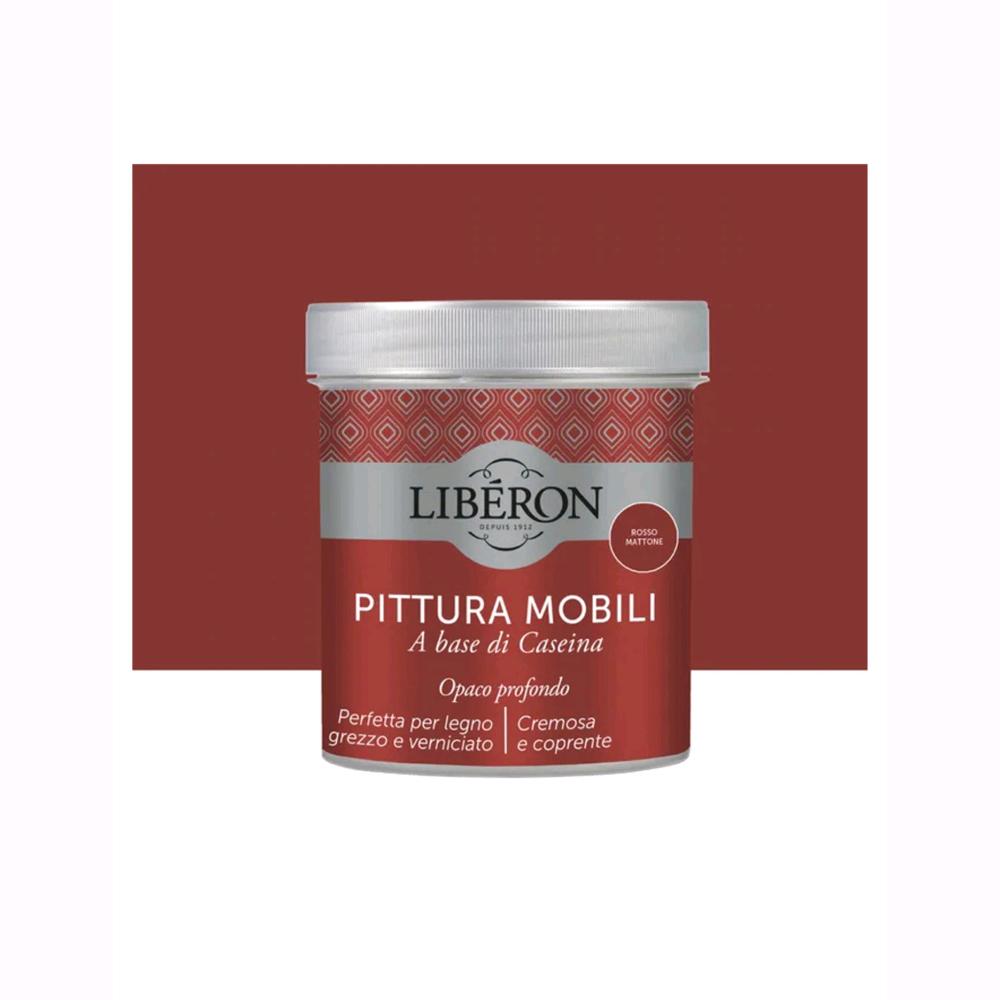Liberon Pittura Vernice per Mobili alla Caseina Colore Rosso Mattone 500 ml