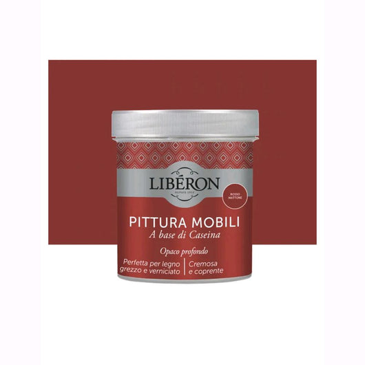 Liberon Pittura Vernice per Mobili alla Caseina Colore Rosso Mattone 500 ml