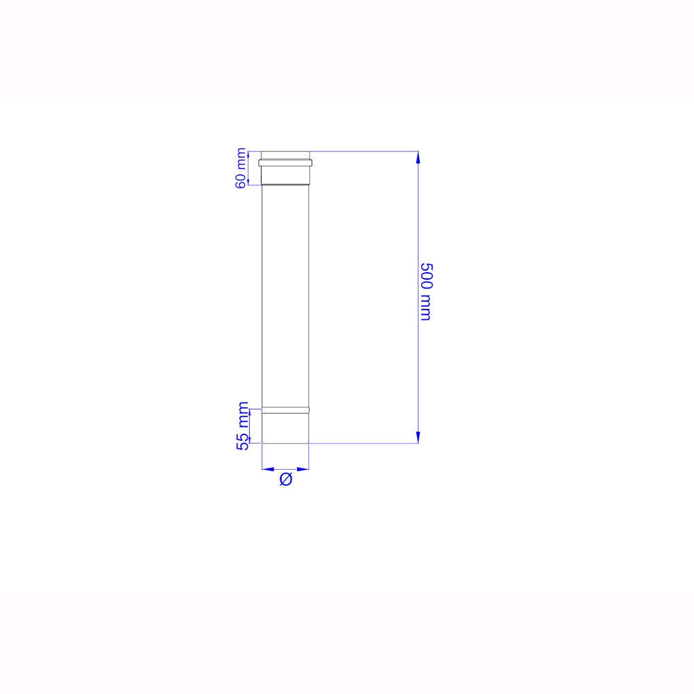 Tubo per Stufa a Pellet Acciaio rivestito con smalto porcellanato 50H cm 10 ⌀ cm - PNL1001