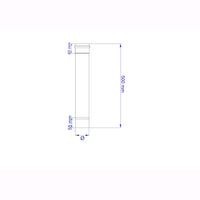 Tubo per Stufa a Pellet Acciaio rivestito con smalto porcellanato 50H cm 8 ⌀ cm - PNL801