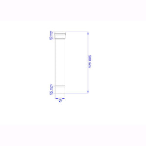 Tubo per Stufa a Pellet Acciaio rivestito con smalto porcellanato 50H cm 8 ⌀ cm - PNL801