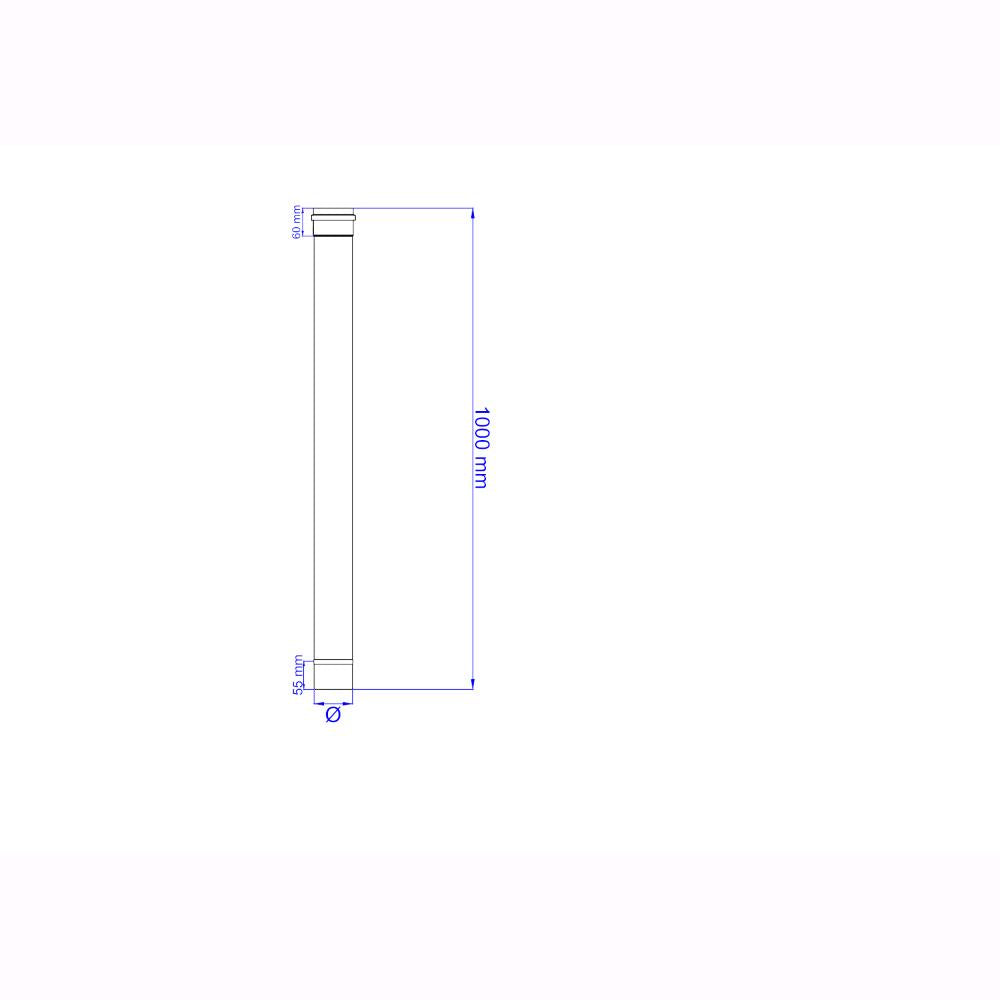 Tubo per Stufa a Pellet Acciaio rivestito con smalto porcellanato 100H cm 8 ⌀ cm - PNL800