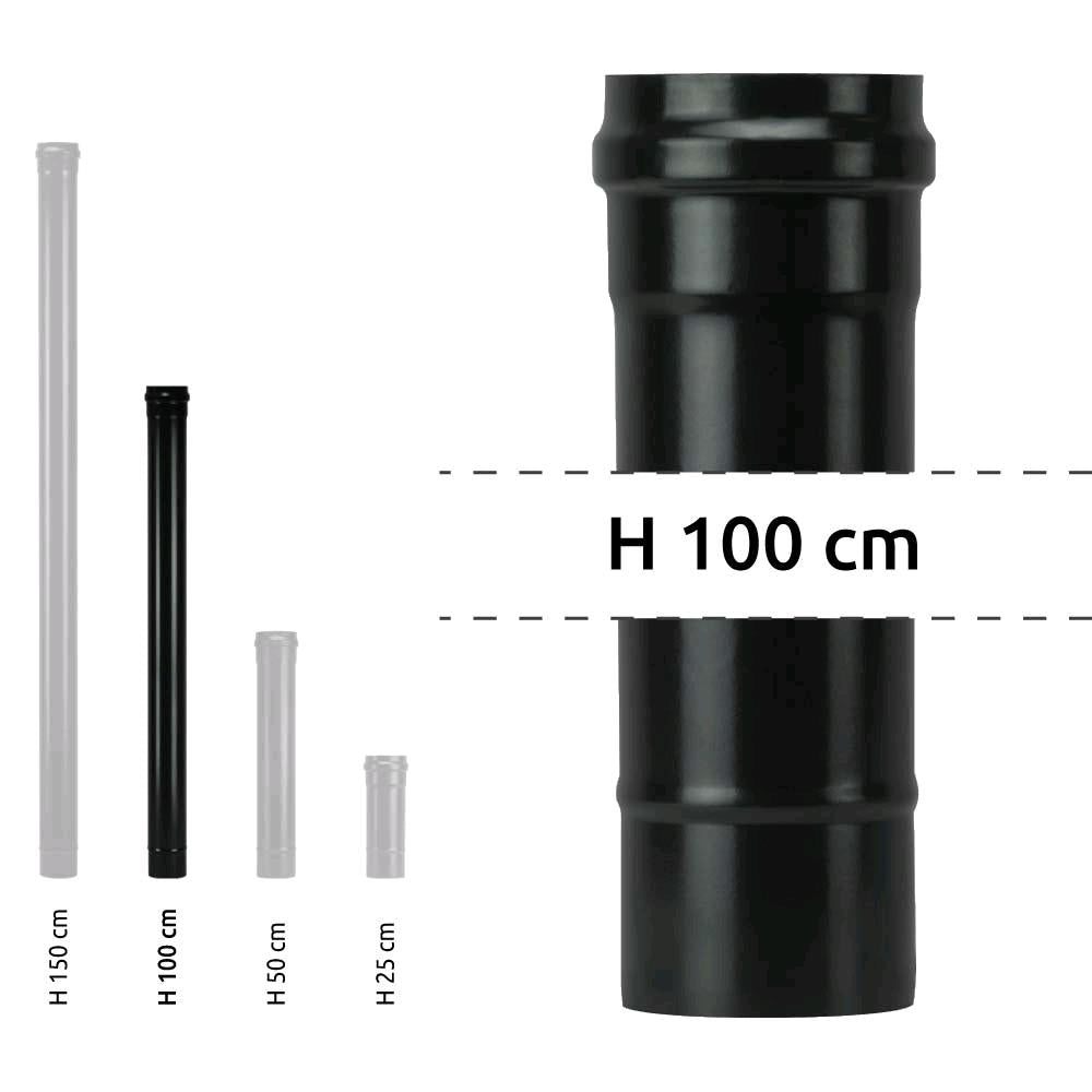 Tubo per Stufa a Pellet Acciaio rivestito con smalto porcellanato 100H cm 8 ⌀ cm - PNL800