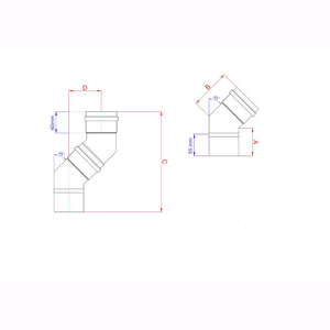 Gomito 45° per Stufa a Pellet Acciaio rivestito con smalto porcellanato 10 ⌀ cm - PN1004