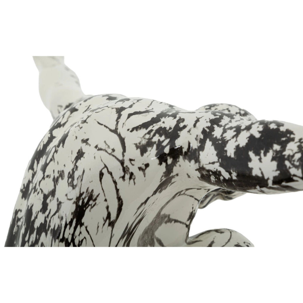 Scultura Ginnasta in poliresina bianco e nero