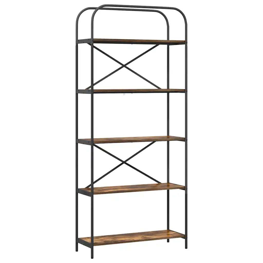 Libreria-Scaffale per Libri-Mobile di Stoccaggio Rovere fum¨¦ 80 x 30 x 183 cm Legno multistrato 110758