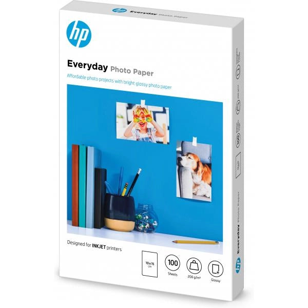 HP CARTA FOTOGRAFICA LUCIDA HP EVERYDAY GLOSSY PHOTO PAPER - 100 FOGLI/10X 15 CM