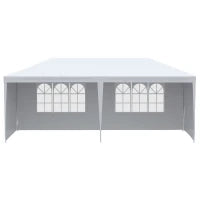 Tendone da Giardino Pieghevole per Feste ed Eventi con Pannelli Rimovibili, 5.83x2.95 m, Bianco