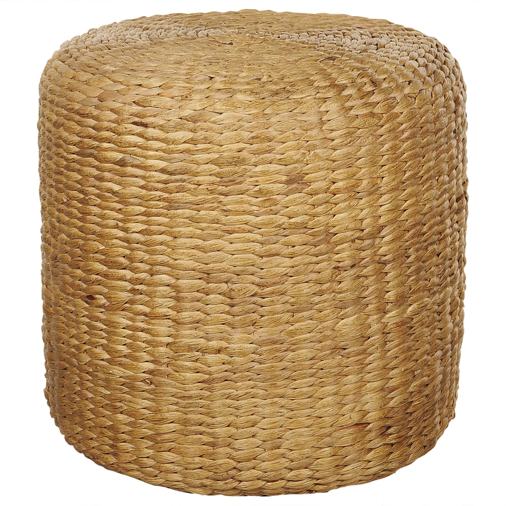 Pouf naturale marrone chiaro giacinto d'acqua 40 cm polistirolo riempimento ottomana stile Boho soggiorno