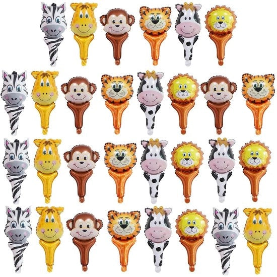 Ballooncineset per animali 30 pezzi - Ballooncinesi in pellicola - Festa di compleanno - Festa tematica giungla - Adatto all'elio - Dimensioni 46cm x 23cm