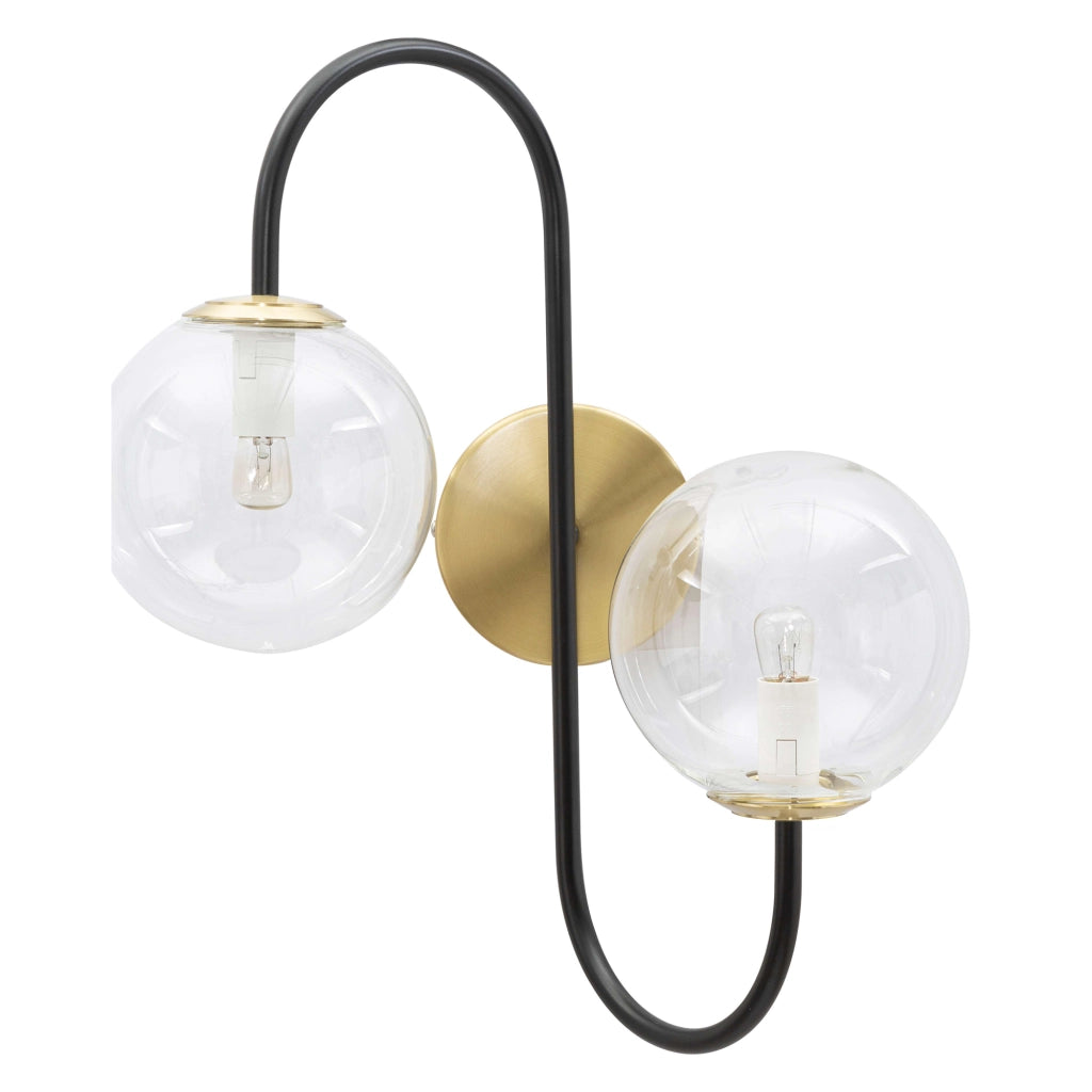 Buzios, Lampada da Parete Necessarie 2 Lampadine, Nero