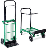 Carrello Per Trasporto Pieghevole, 2 in 1, Portapacchi Carrello per Trasporto di Sacchi in Acciaio, Altezza Regolabile, Capacità di Carico Fino a 90 kg