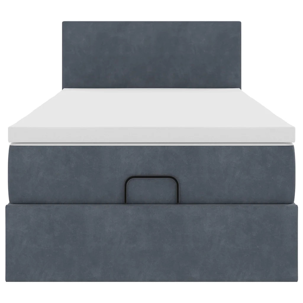 Struttura Letto Pouf con Materasso 100x200 cm Velluto