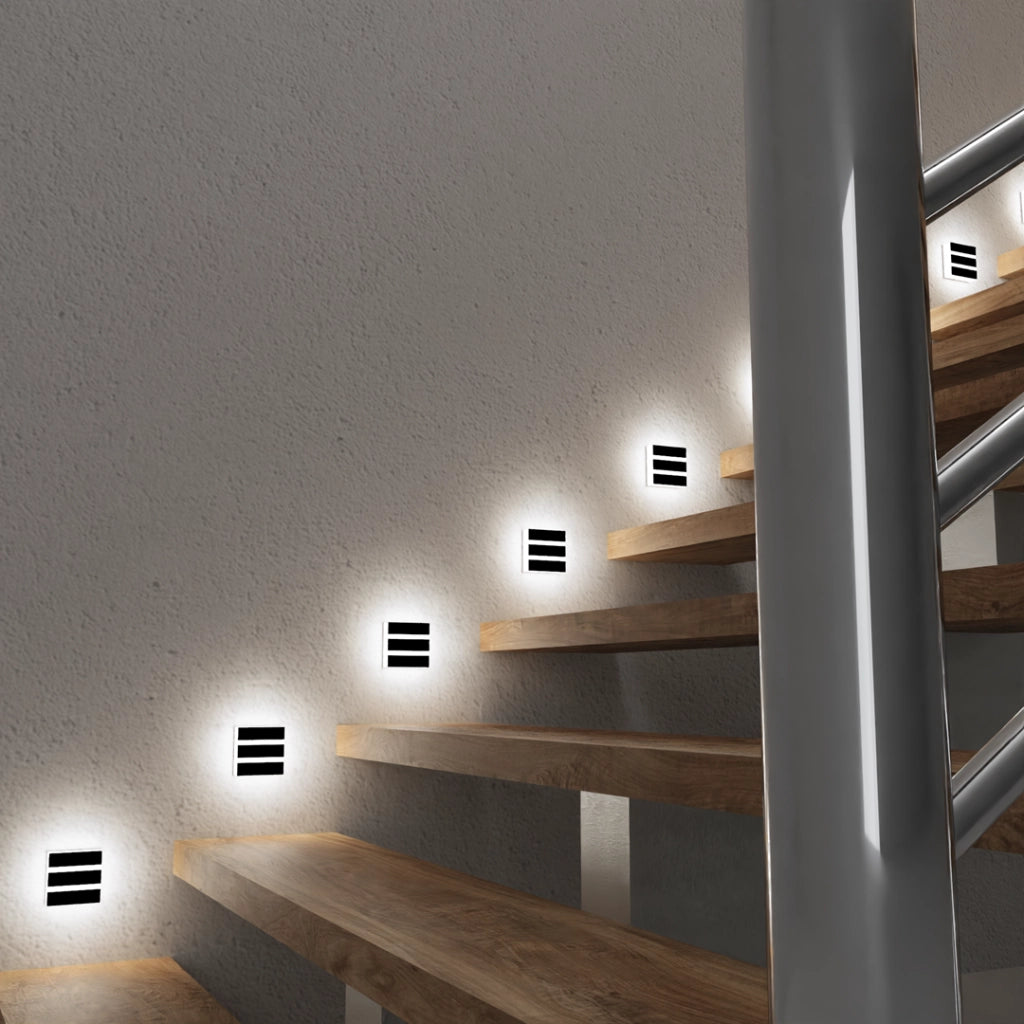 Segnapasso quadrato nero/bianco LED 0,6W 4000K Vox Eko-Light