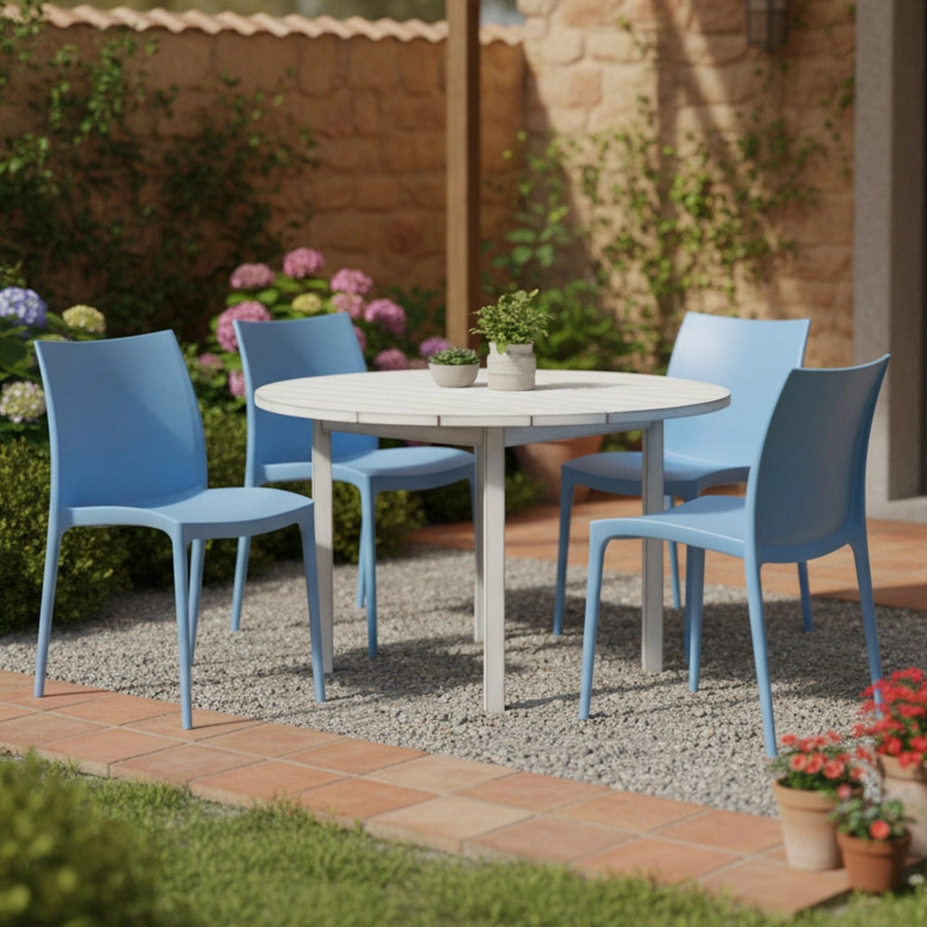 Grover, Sedia da Esterno 4 Sedie Made in Italy, Azzurro