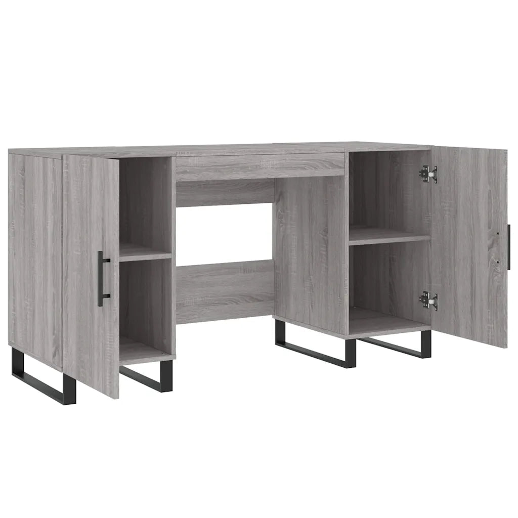 Scrivania | Tavolo da Ufficio Grigio Sonoma 140x50x75 cm in Legno Multistrato