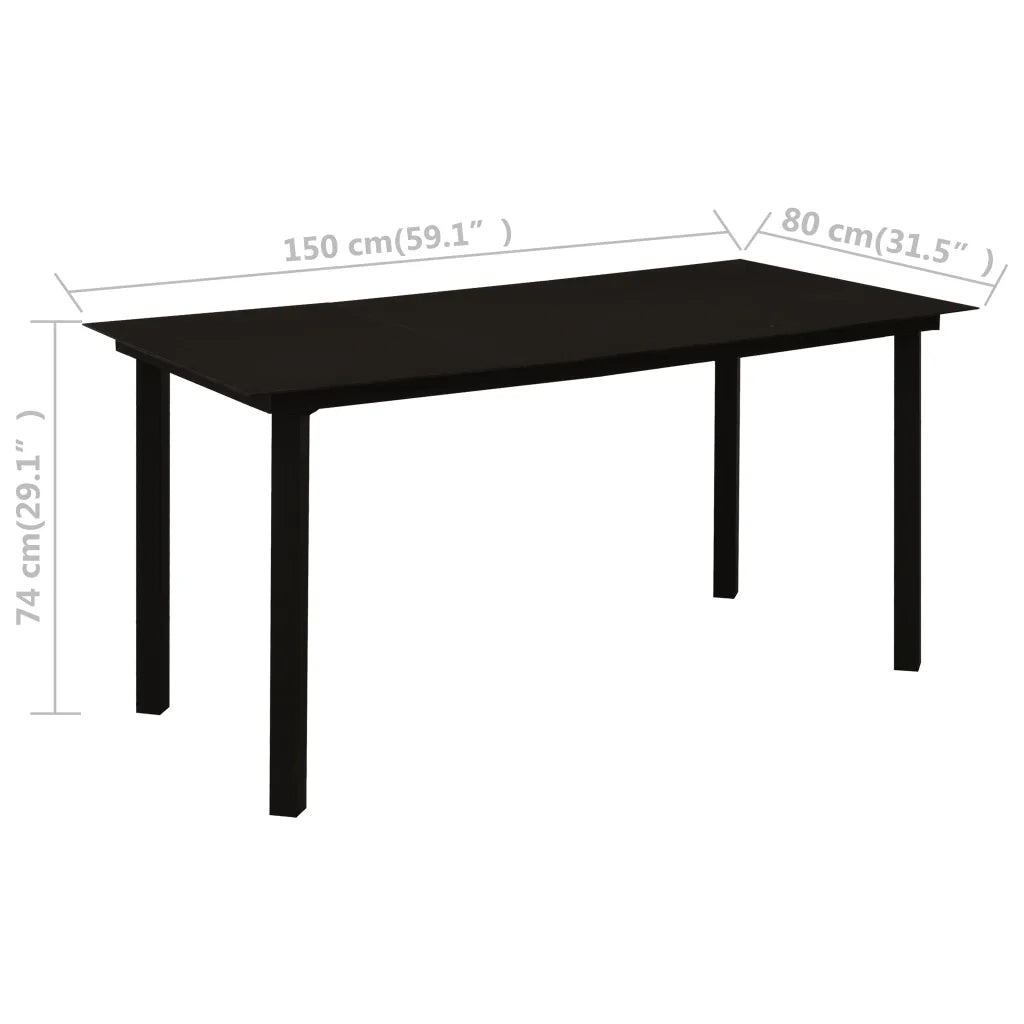 Set da Pranzo da Giardino 5 pz in Rattan PVC Nero 3058285