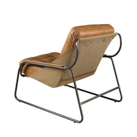 Poltrona in pelle marrone