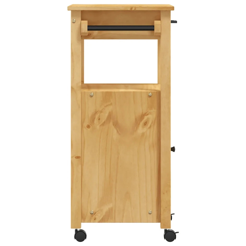 Carrello da Cucina-Scaffale per Cucina MONZA 48x40x88,5 cm in Legno Massello di Pino 445063