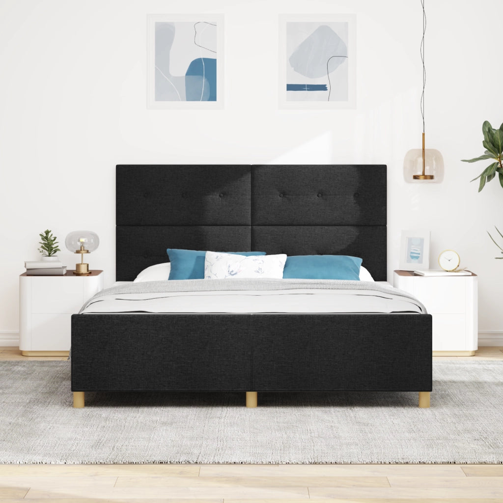 Struttura Letto  Nera 180x200 cm in Tessuto