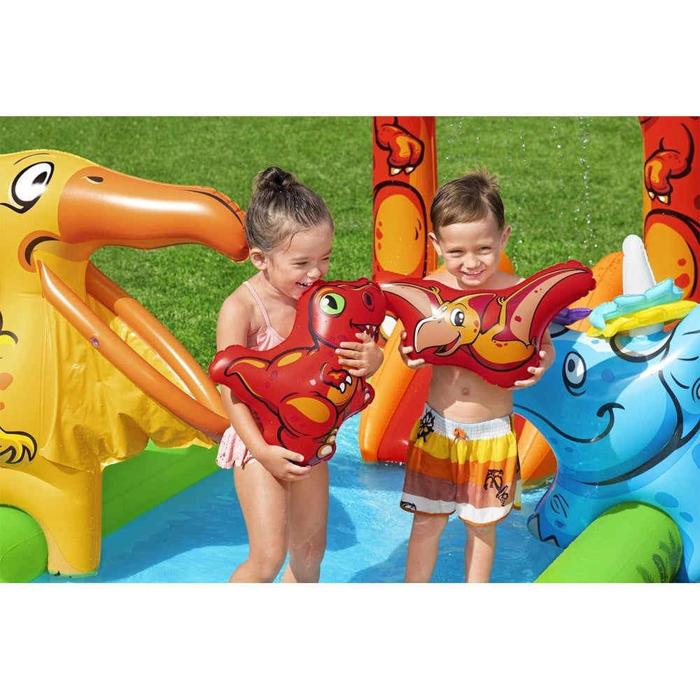 Trade Shop - Parco Giochi Acquatico Jurassic Splash Piscina Gonfiabile Da Esterno Per Bambini 53160 -