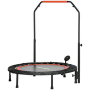 Mini Trampolino con Maniglia e Monitor LCD ¨C zephmum ¨C Nero e Rosso, Acciaio, ?102x99-123cm