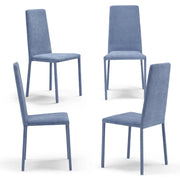 Set 4 sedie imbottite 100% MADE IN ITALY BETTY PLUS per sala da pranzo, cucina, soggiorno, design moderno, struttura robusta in metallo rivestita, schienale e seduta rivestiti in velluto colore Carta da Zucchero