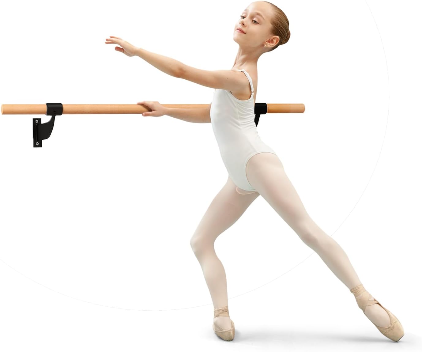 Sbarra Danza Classica da Parete, Barra per Balletto Singola, Idelae per Yoga, Stretching, Allenamento e Pose di Balletto, 120 x 15,5 x 31 cm