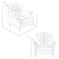 Poltrona Chester in pelle marrone cognac