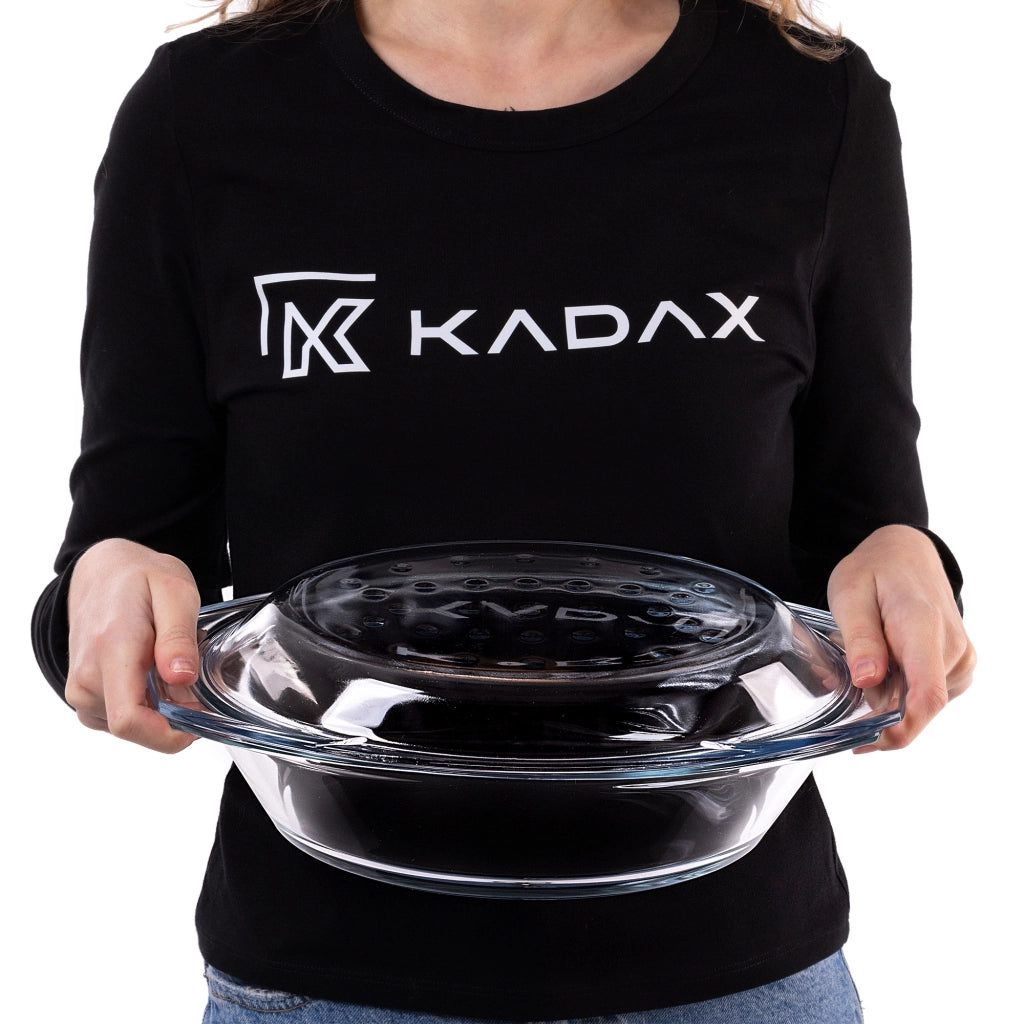 Teglia ovale in vetro KADAX con coperchio, 2,9 L