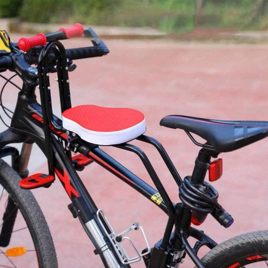 Sella per bambini - Porta sicurezza - Sedile di sicurezza regolabile - Rosso - Adatto per bambini fino a 41 kg - Incluso pedale...