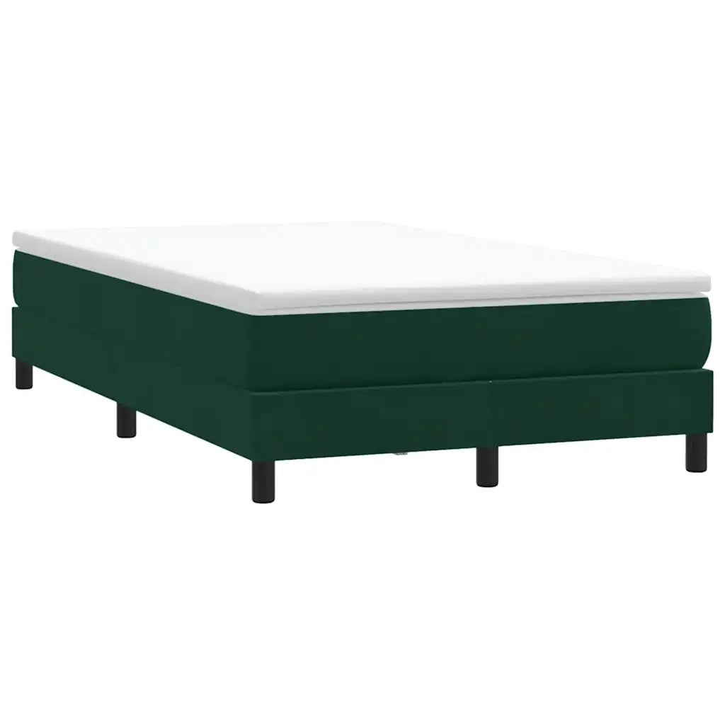Letto matrimoniale | Letto per adulti | Letto a Molle senza Materasso Verde Scuro 120x220 cm Velluto