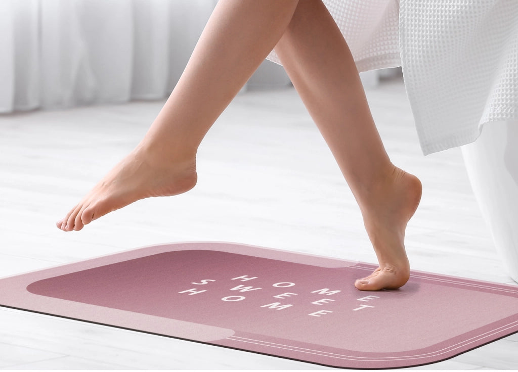 Tappeto Bagno Doccia Antiscivolo Assorbente Home Sweet Home - Home Sweet Home - Rosa