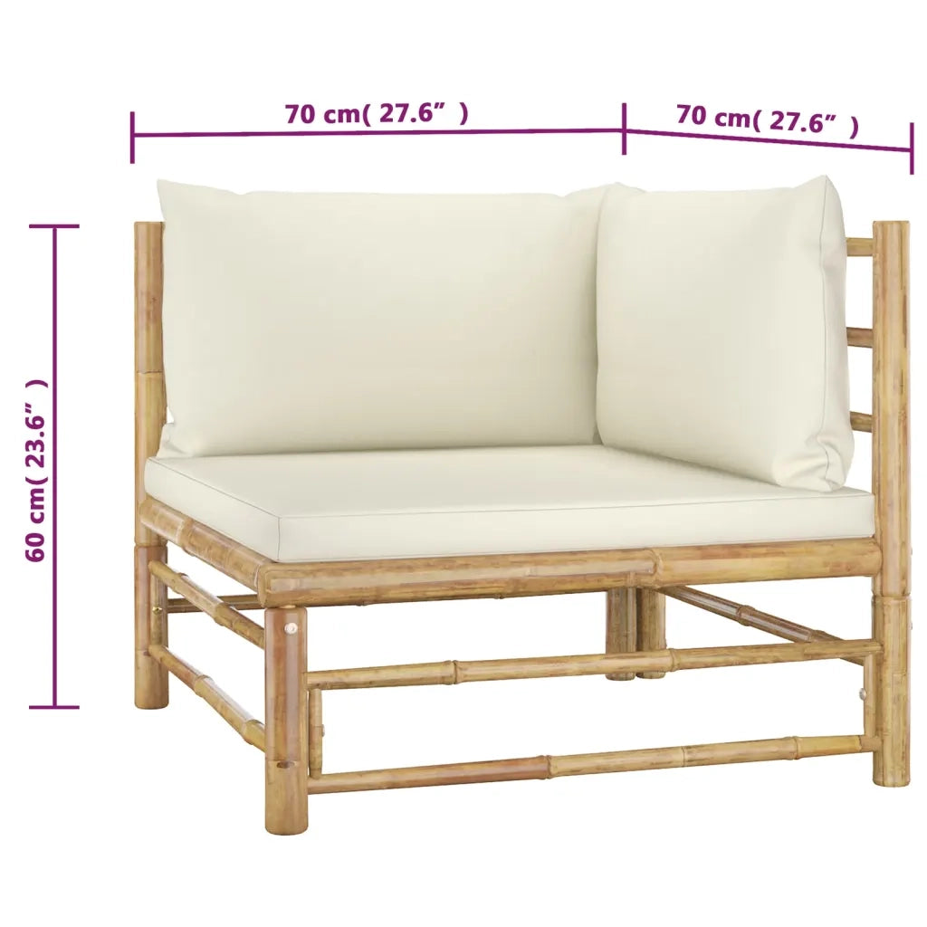 Set Divani da Giardino 2 pz con Cuscini Bianco Crema in BambÃ¹ cod mxl 51591