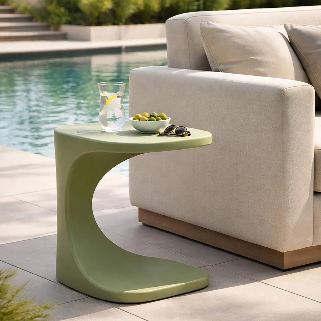 Bagan, Tavolino da Salotto Adatto per Indoor/outdoor, 44x54x44h cm Verde