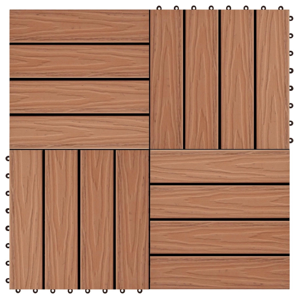 Piastrella per Decking 11 pz Marrone Chiaro 30 x 30 cm WPC CFW7708378